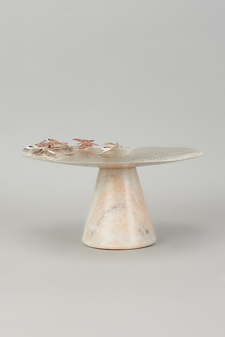 Pink Pure Silver Plated Cake Stand by Creative Grains Calcutta at Pernia's Pop Up Shop