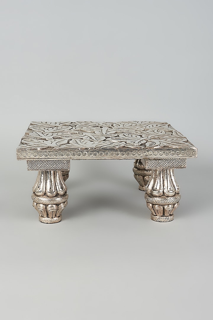 Pure Silver Cladded Leaf Chowki by Creative Grains Calcutta at Pernia's Pop Up Shop