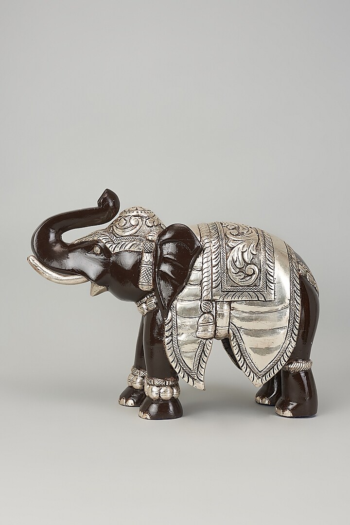 Pure Silver Cladded Ganga Jamuna Elephant Sculptures by Creative Grains Calcutta