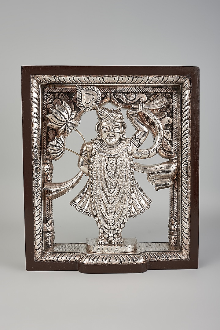 Pure Silver Cladded Lord Shreenathji Idol by Creative Grains Calcutta