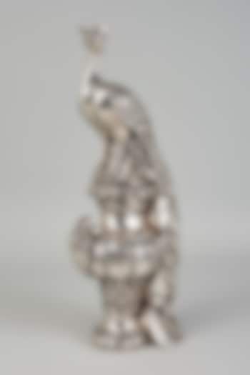 Pure Silver Cladded Peacock On Vase Showpiece by Creative Grains Calcutta