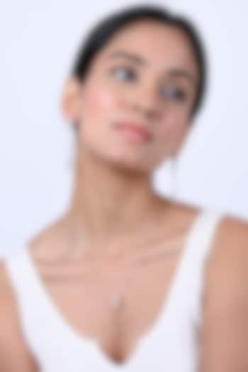 White Zircon Heart String Necklace Set In Sterling Silver by TOUCH925 at Pernia's Pop Up Shop