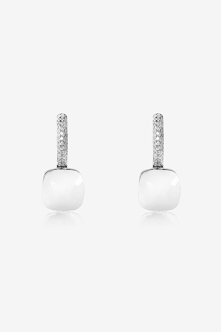 White Stone & CZ Pendant Set In Sterling Silver by TOUCH925 at Pernia's Pop Up Shop