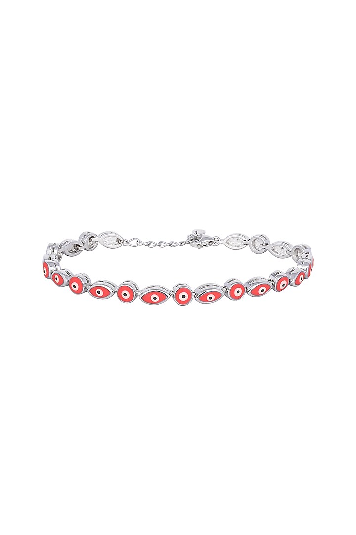 Red Zircon Sentinel Bracelet In Sterling Silver by TOUCH925 at Pernia's Pop Up Shop
