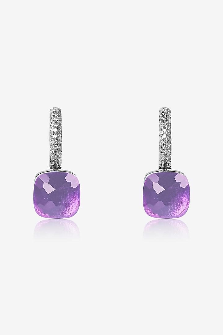 Purple Stone & Zircon Pendant Set In Sterling Silver by TOUCH925 at Pernia's Pop Up Shop