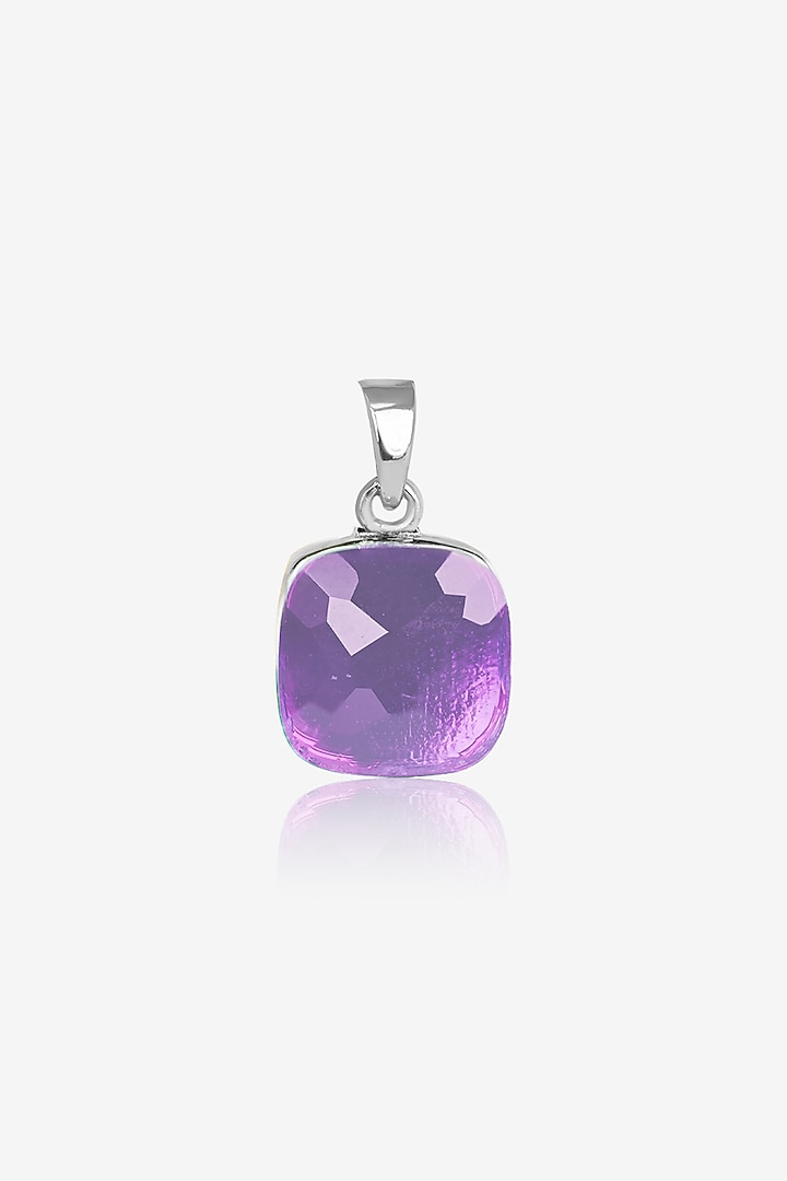 Purple Stone & Zircon Pendant Set In Sterling Silver by TOUCH925 at Pernia's Pop Up Shop