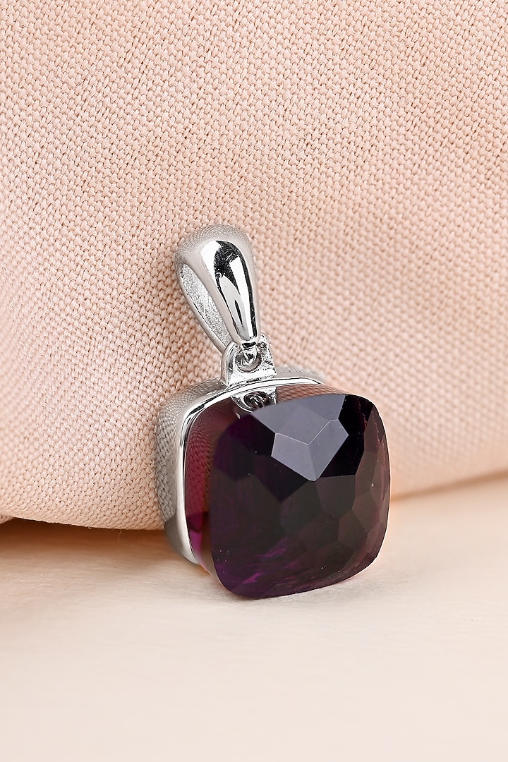Purple Stone & Zircon Pendant Set In Sterling Silver by TOUCH925 at Pernia's Pop Up Shop