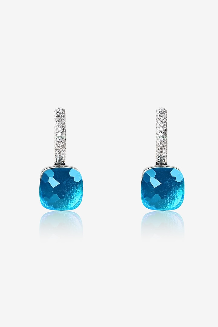 Sky Blue Stone & CZ Pendant Set In Sterling Silver by TOUCH925 at Pernia's Pop Up Shop