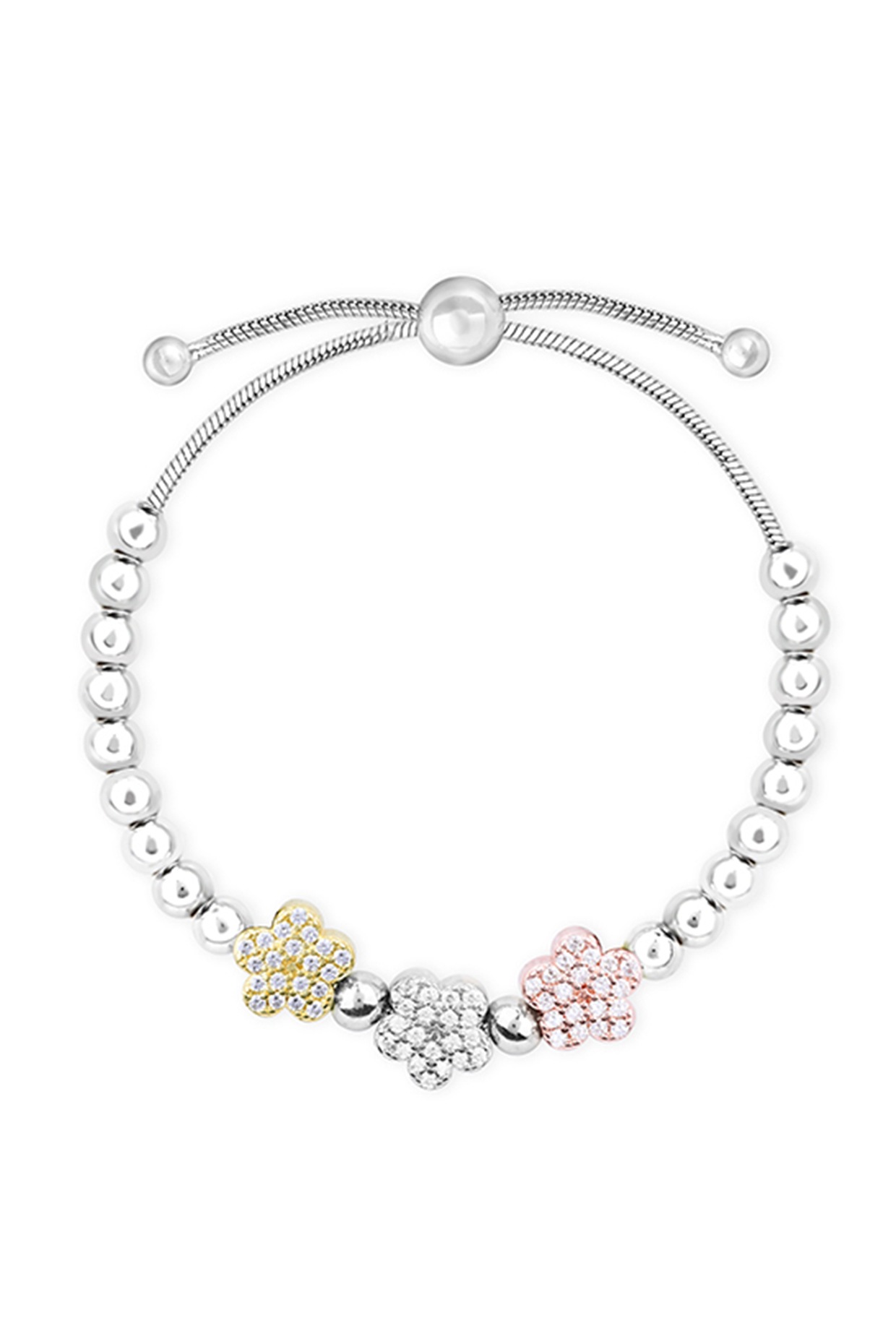 アクセサリー Timeenchantfree White Finish Zircon Bracelet In Sterling Silver by TOUCH925