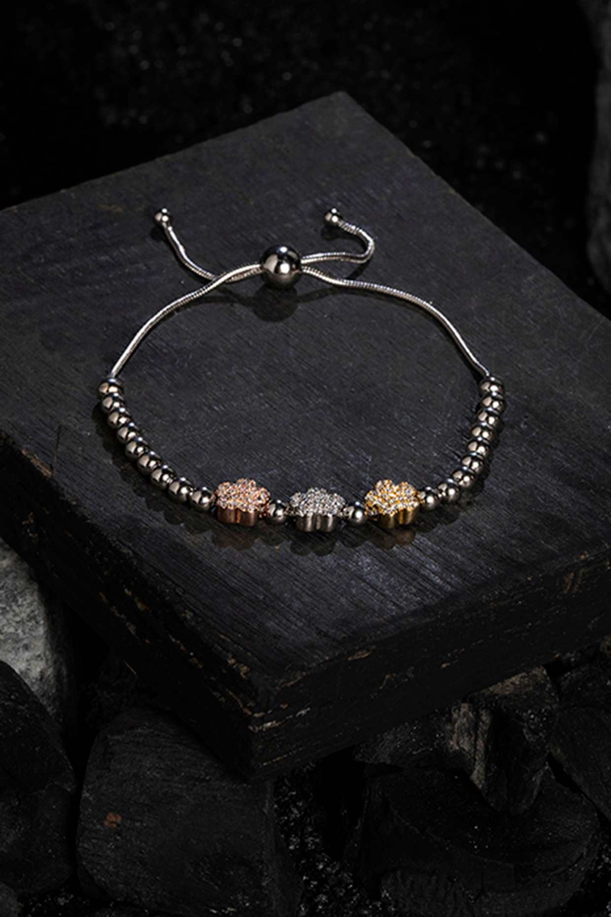 White Finish Zircon Bracelet In Sterling Silver by TOUCH925