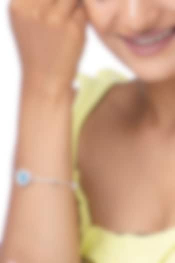 White Finish Zircon Evil Eye Bracelet In Sterling Silver by TOUCH925 at Pernia's Pop Up Shop