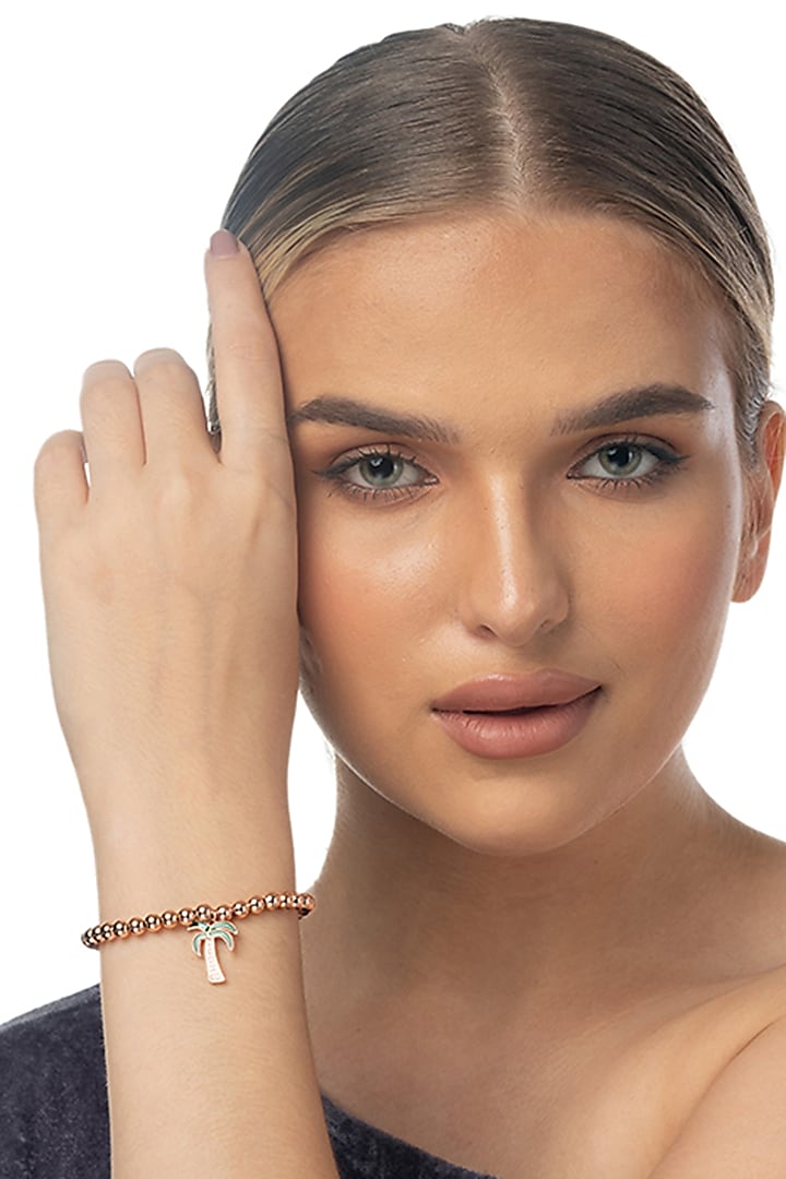 Rose Gold Finish Zircon Bracelet In Sterling Silver by TOUCH925 at Pernia's Pop Up Shop