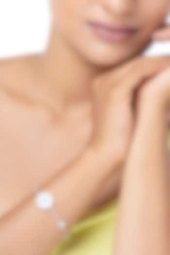 White Finish Zircon Evil Eye Bracelet In Sterling Silver by TOUCH925 at Pernia's Pop Up Shop