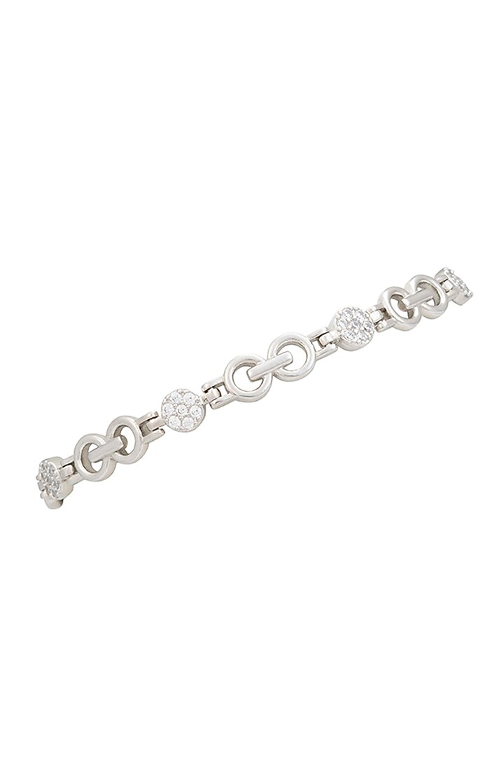White Finish Zircon Bracelet In Sterling Silver by TOUCH925 at Pernia's Pop Up Shop