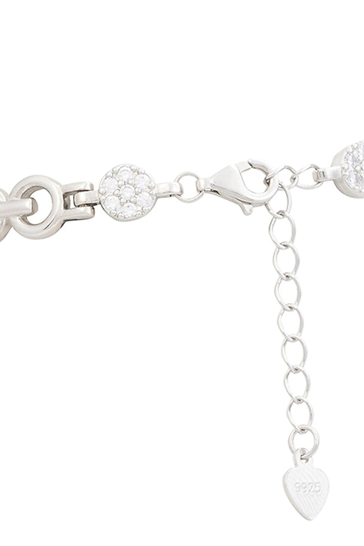 White Finish Zircon Bracelet In Sterling Silver by TOUCH925 at Pernia's Pop Up Shop