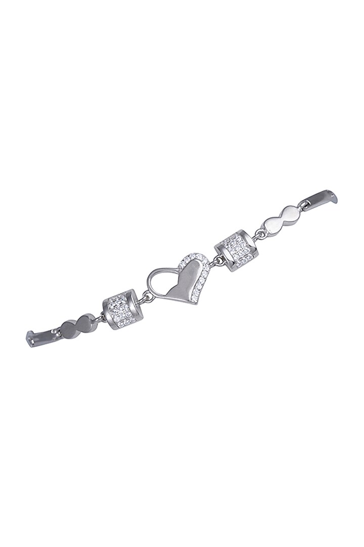 White Finish Zircon Bracelet In Sterling Silver by TOUCH925 at Pernia's Pop Up Shop