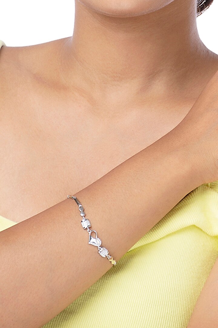 White Finish Zircon Bracelet In Sterling Silver by TOUCH925 at Pernia's Pop Up Shop