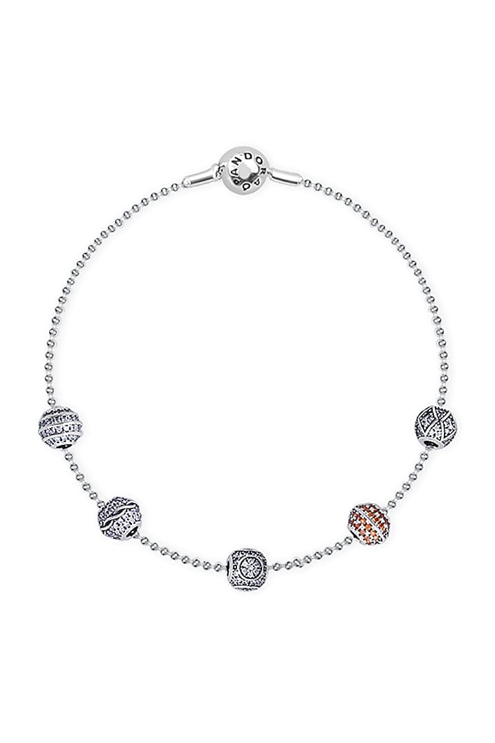 White Finish CZ Bracelet In Sterling Silver by TOUCH925 at Pernia's Pop Up Shop