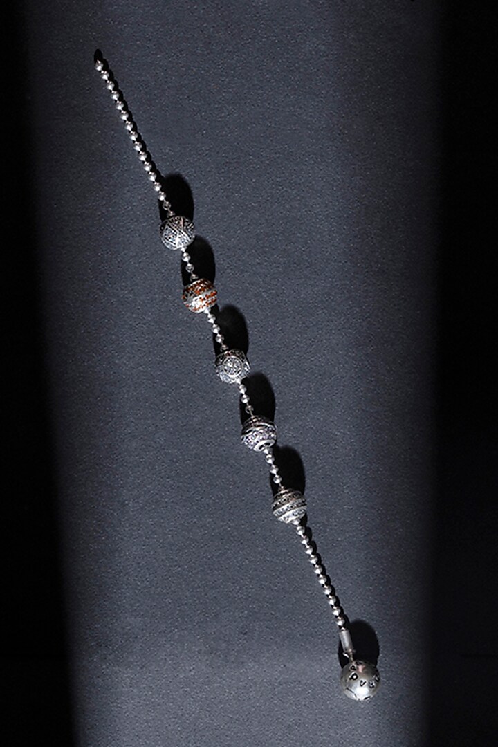 White Finish CZ Bracelet In Sterling Silver by TOUCH925 at Pernia's Pop Up Shop