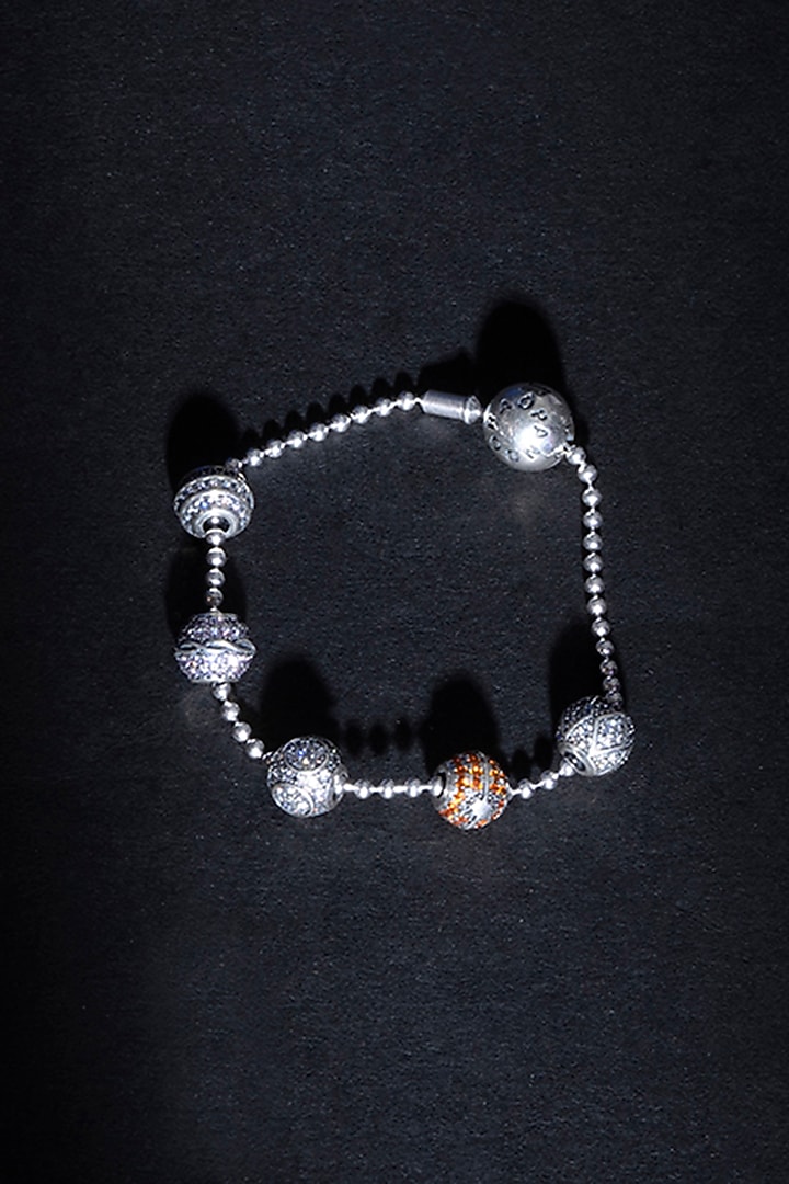 White Finish CZ Bracelet In Sterling Silver by TOUCH925 at Pernia's Pop Up Shop