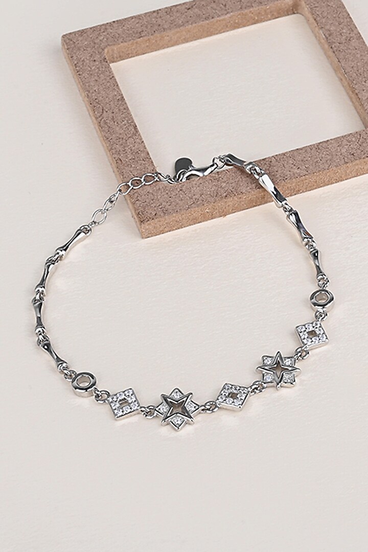 White Finish Zircon Bracelet In Sterling Silver by TOUCH925 at Pernia's Pop Up Shop