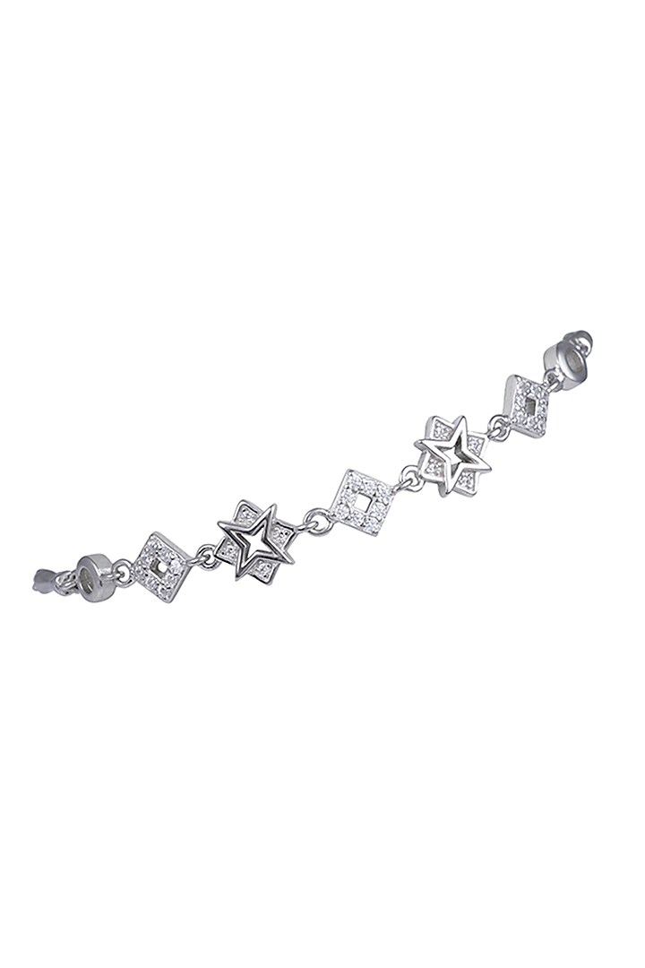 White Finish Zircon Bracelet In Sterling Silver by TOUCH925 at Pernia's Pop Up Shop