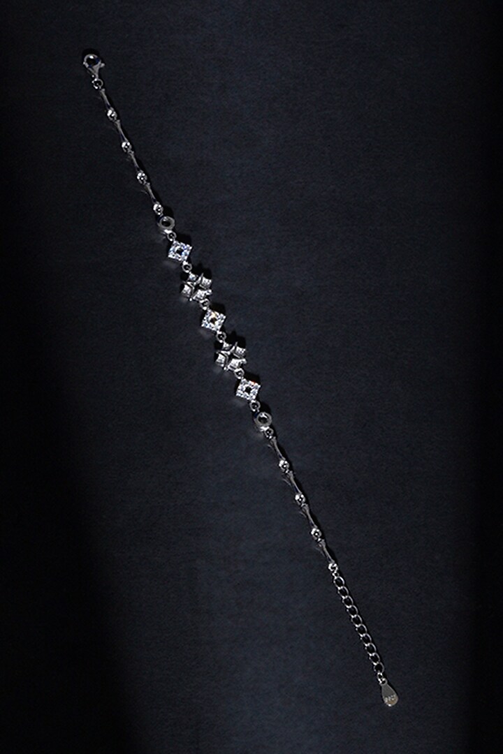 White Finish Zircon Bracelet In Sterling Silver by TOUCH925 at Pernia's Pop Up Shop