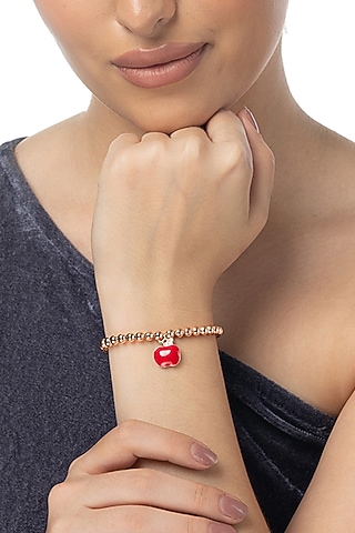 Rose Gold Finish Zircon Bracelet In Sterling Silver by TOUCH925