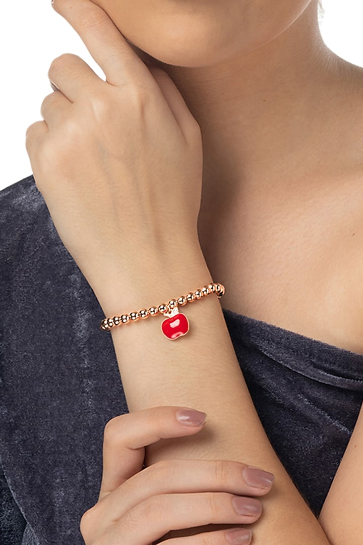 Rose Gold Finish Zircon Bracelet In Sterling Silver by TOUCH925 at Pernia's Pop Up Shop
