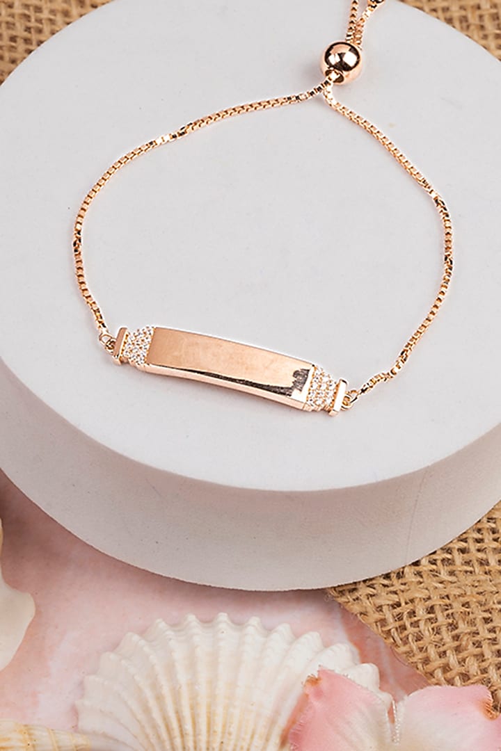 Rose Gold Finish Zircon Bracelet In Sterling Silver by TOUCH925 at Pernia's Pop Up Shop