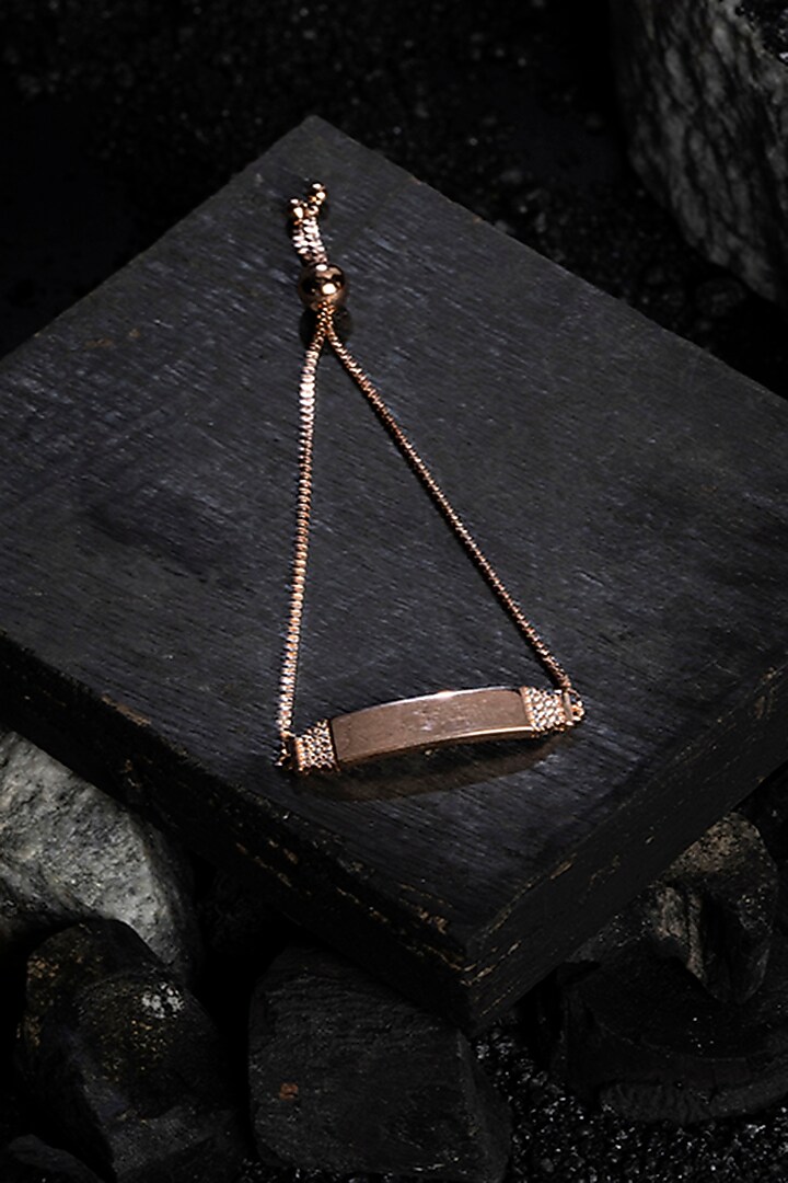 Rose Gold Finish Zircon Bracelet In Sterling Silver by TOUCH925 at Pernia's Pop Up Shop