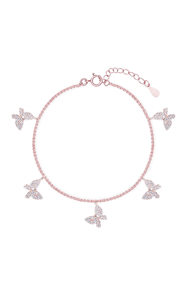 Rose Gold Finish Zircon Bracelet In Sterling Silver by TOUCH925 at Pernia's Pop Up Shop