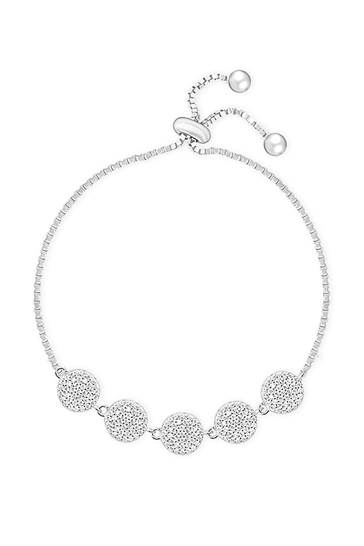 White Finish Zircon Bracelet In Sterling Silver by TOUCH925 at Pernia's Pop Up Shop