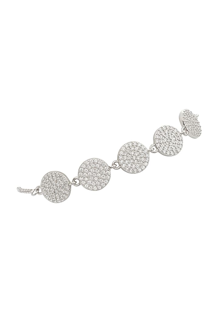 White Finish Zircon Bracelet In Sterling Silver by TOUCH925 at Pernia's Pop Up Shop
