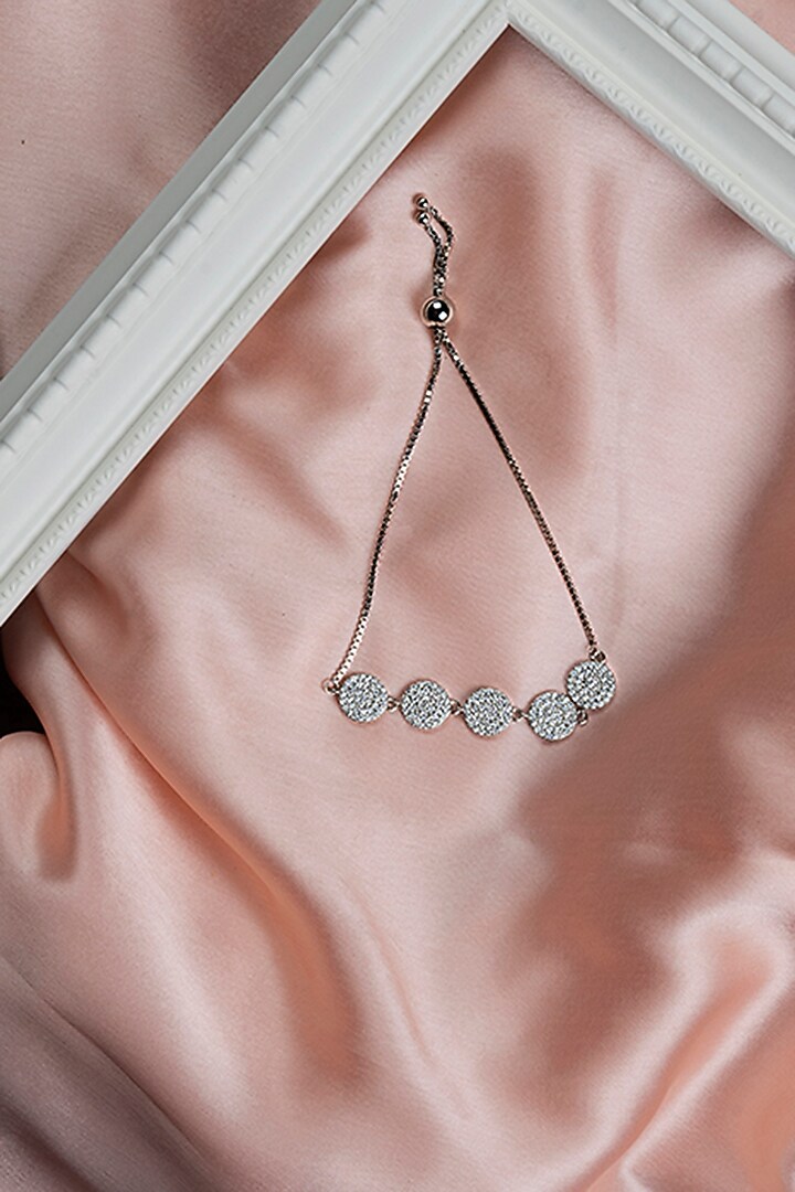White Finish Zircon Bracelet In Sterling Silver by TOUCH925 at Pernia's Pop Up Shop