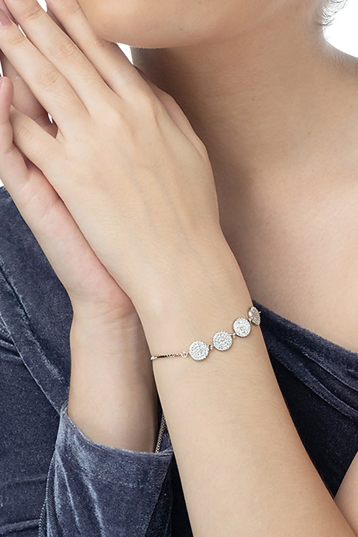 White Finish Zircon Bracelet In Sterling Silver by TOUCH925 at Pernia's Pop Up Shop