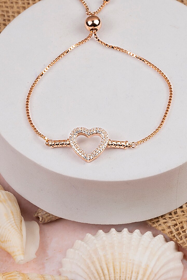 Rose Gold Finish Zircon Bracelet In Sterling Silver by TOUCH925 at Pernia's Pop Up Shop