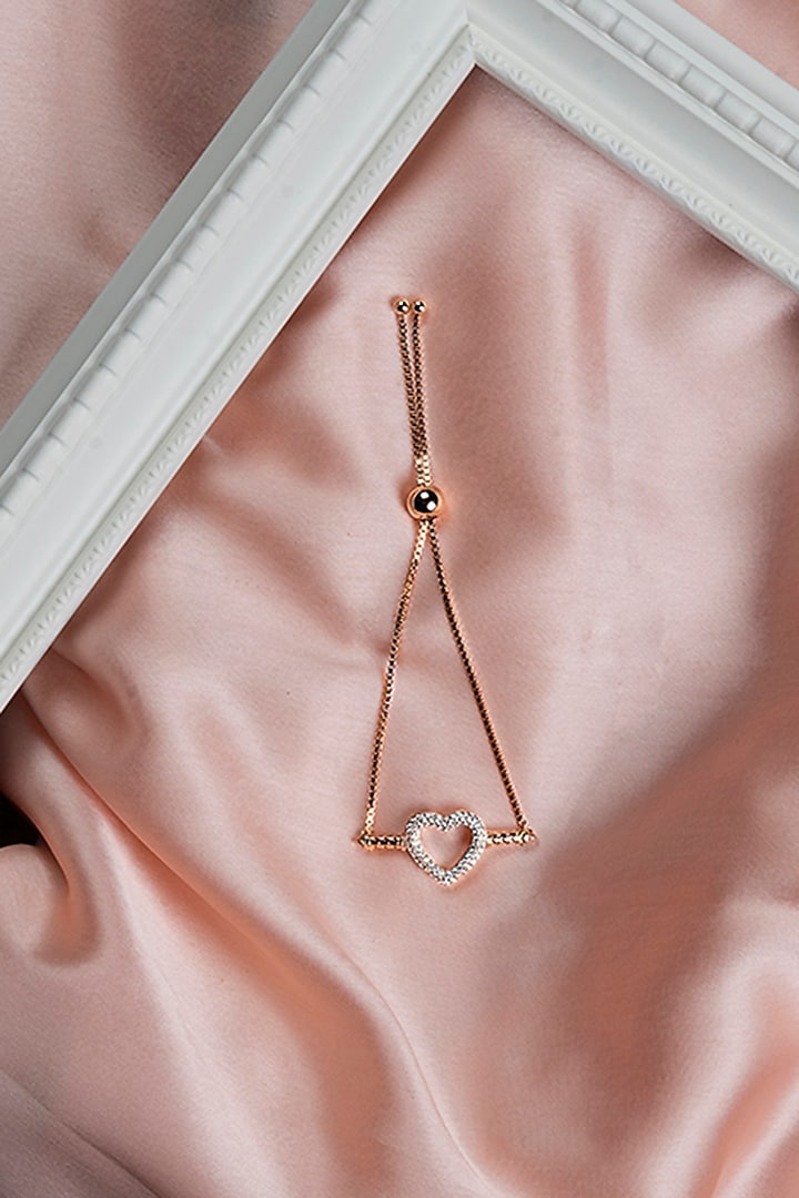 Rose Gold Finish Zircon Bracelet In Sterling Silver by TOUCH925 at Pernia's Pop Up Shop