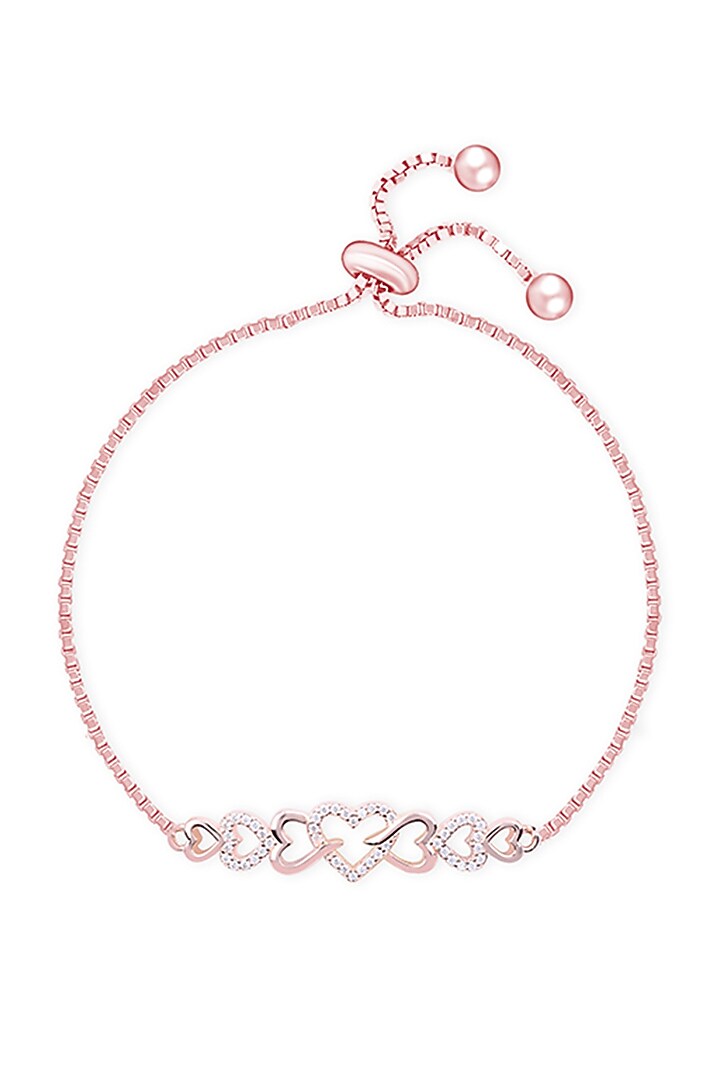 Rose Gold Finish Zircon Bracelet In Sterling Silver by TOUCH925 at Pernia's Pop Up Shop