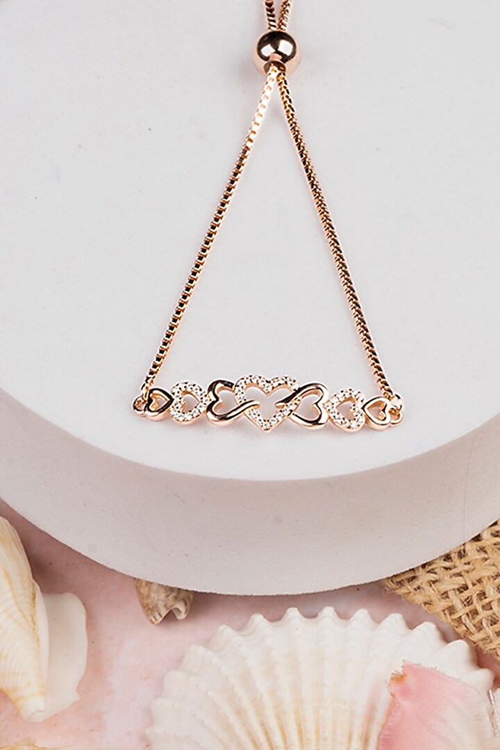 Rose Gold Finish Zircon Bracelet In Sterling Silver by TOUCH925 at Pernia's Pop Up Shop