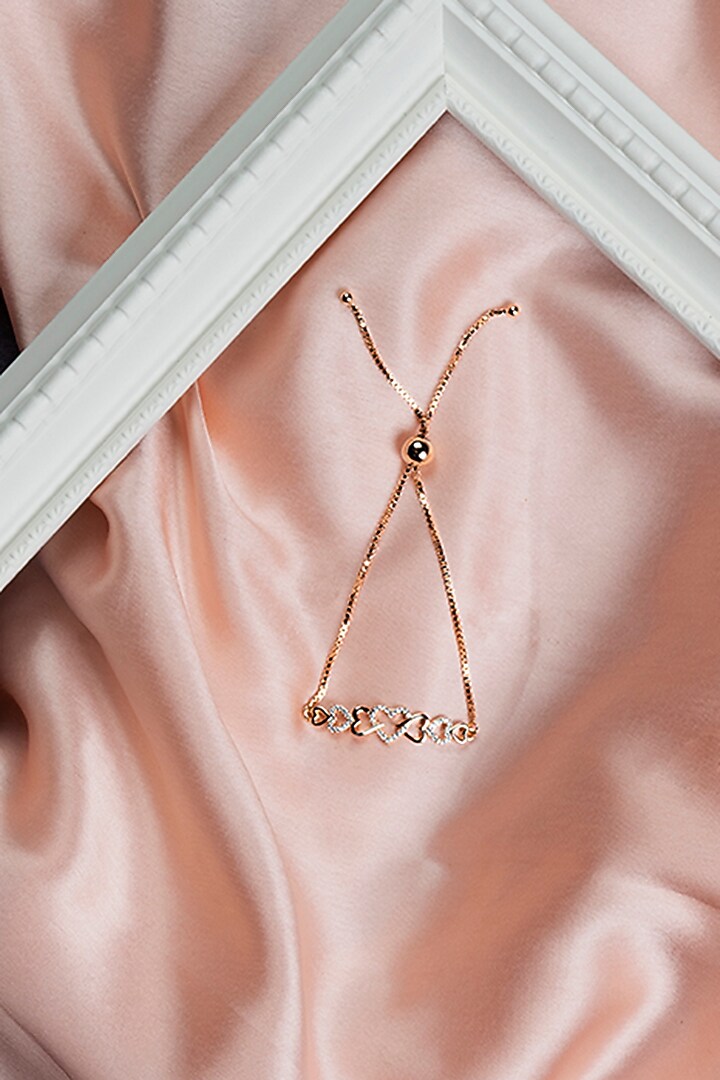 Rose Gold Finish Zircon Bracelet In Sterling Silver by TOUCH925 at Pernia's Pop Up Shop