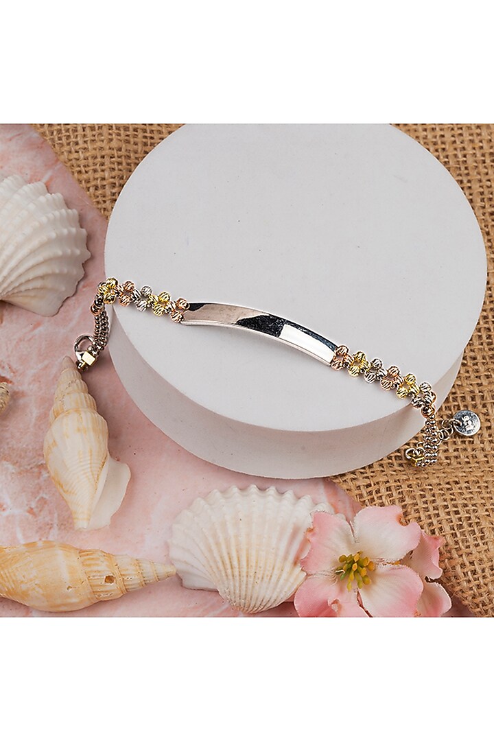 Two-Tone Finish Zircon Bracelet In Sterling Silver by TOUCH925 at Pernia's Pop Up Shop