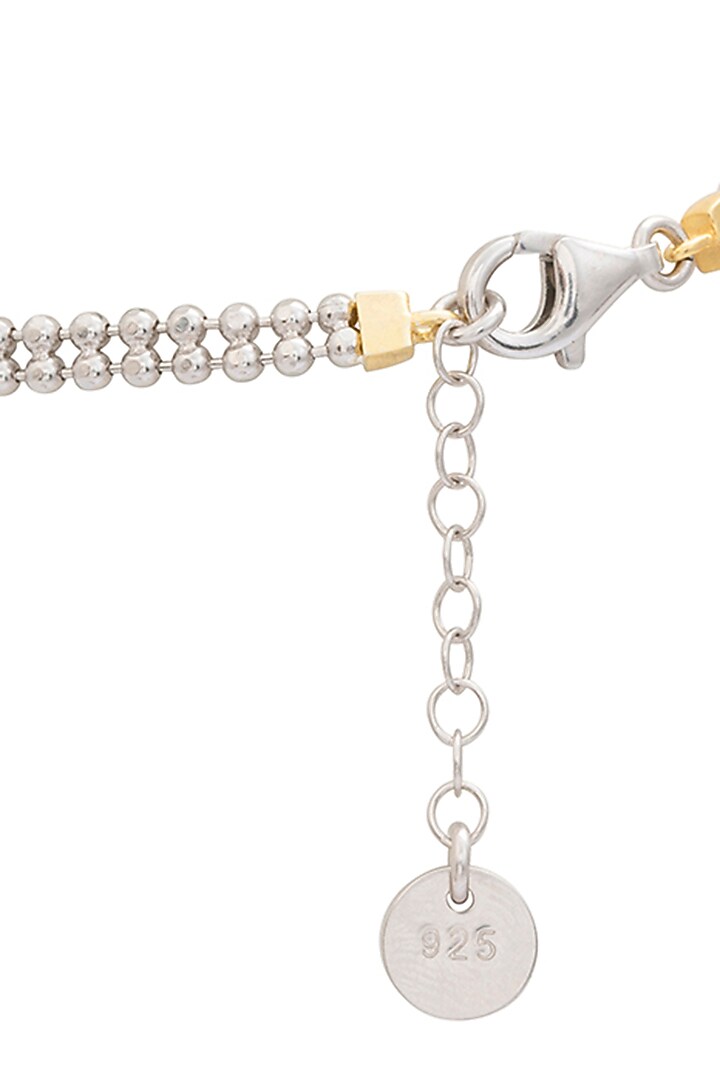 Two-Tone Finish Zircon Bracelet In Sterling Silver by TOUCH925 at Pernia's Pop Up Shop