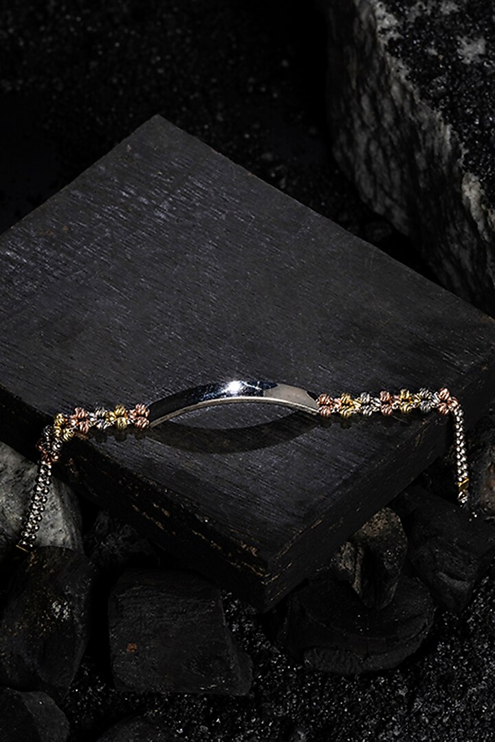 Two-Tone Finish Zircon Bracelet In Sterling Silver by TOUCH925 at Pernia's Pop Up Shop