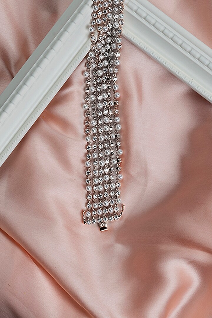 White Finish Zircon Bracelet In Sterling Silver by TOUCH925 at Pernia's Pop Up Shop