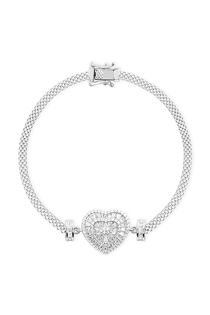 White Finish Zircon Bracelet In Sterling Silver by TOUCH925 at Pernia's Pop Up Shop