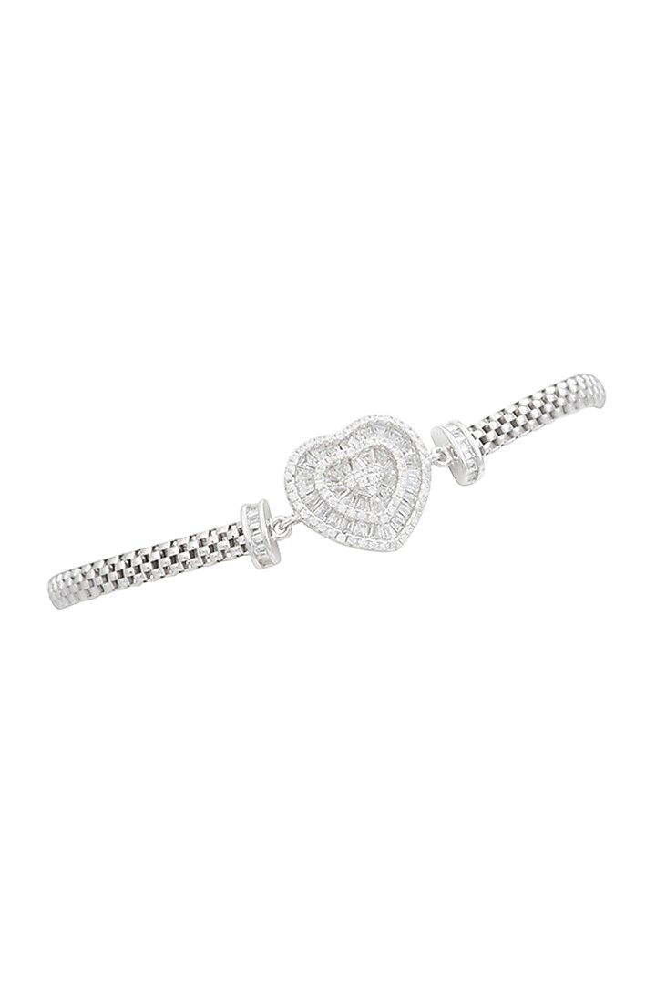 White Finish Zircon Bracelet In Sterling Silver by TOUCH925 at Pernia's Pop Up Shop