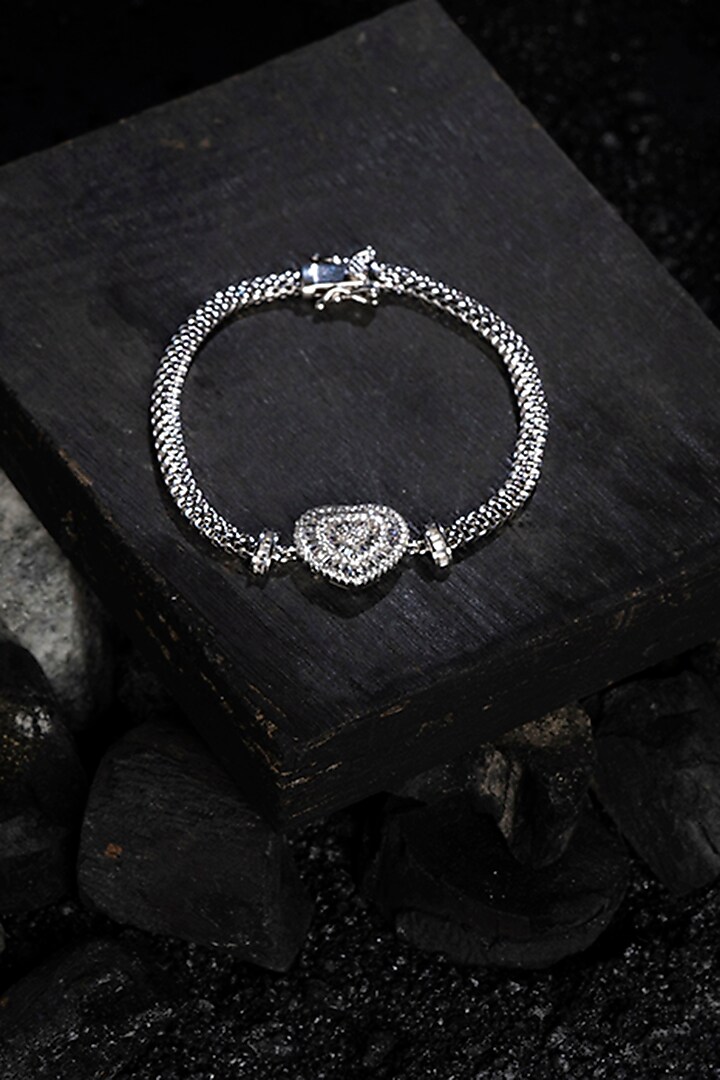 White Finish Zircon Bracelet In Sterling Silver by TOUCH925 at Pernia's Pop Up Shop