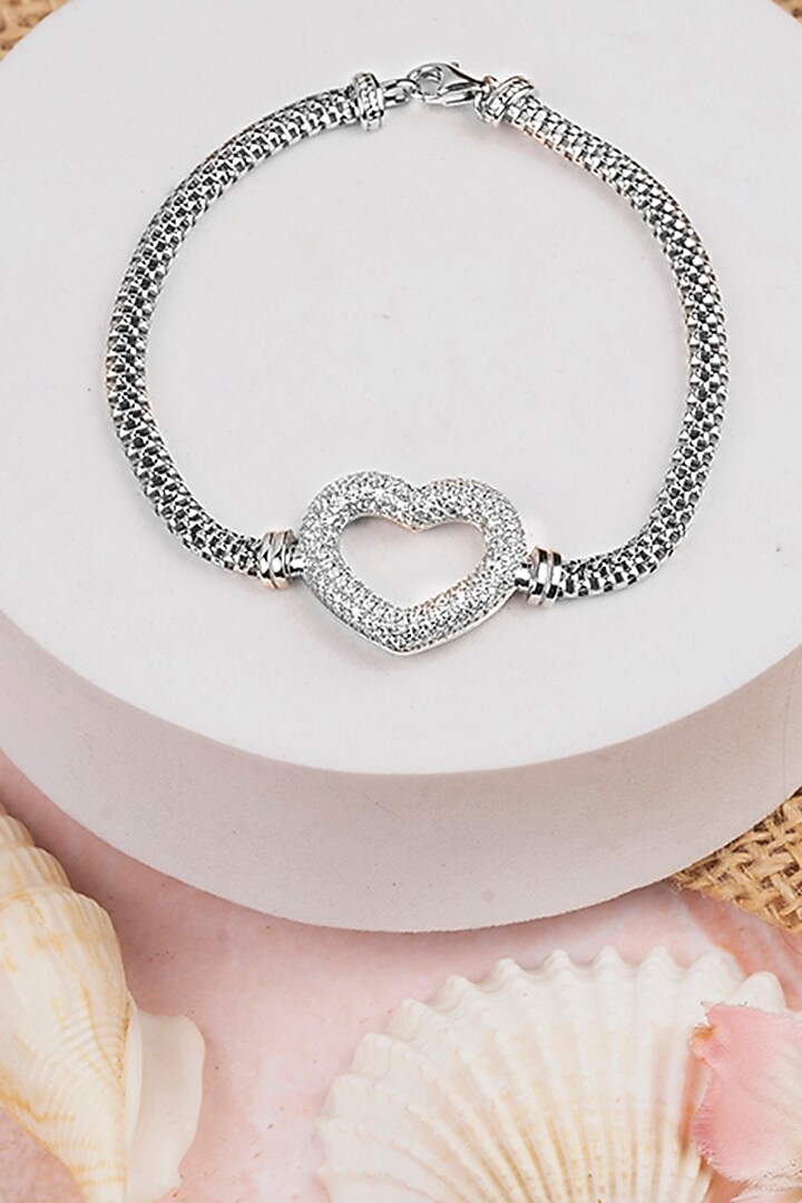 White Finish Zircon Bracelet In Sterling Silver by TOUCH925 at Pernia's Pop Up Shop