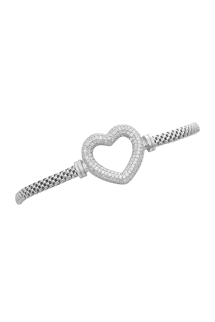 White Finish Zircon Bracelet In Sterling Silver by TOUCH925 at Pernia's Pop Up Shop